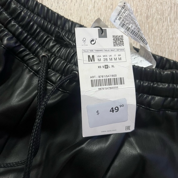 Zara black faux leather new with tags size medium - Picture 2 of 2